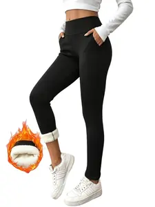 Casual Sherpa Fleece Lined Yoga Leggings Women Winter Warm Pants High Waisted Stretchy Thick Thermal Tights Cold Weather cozy