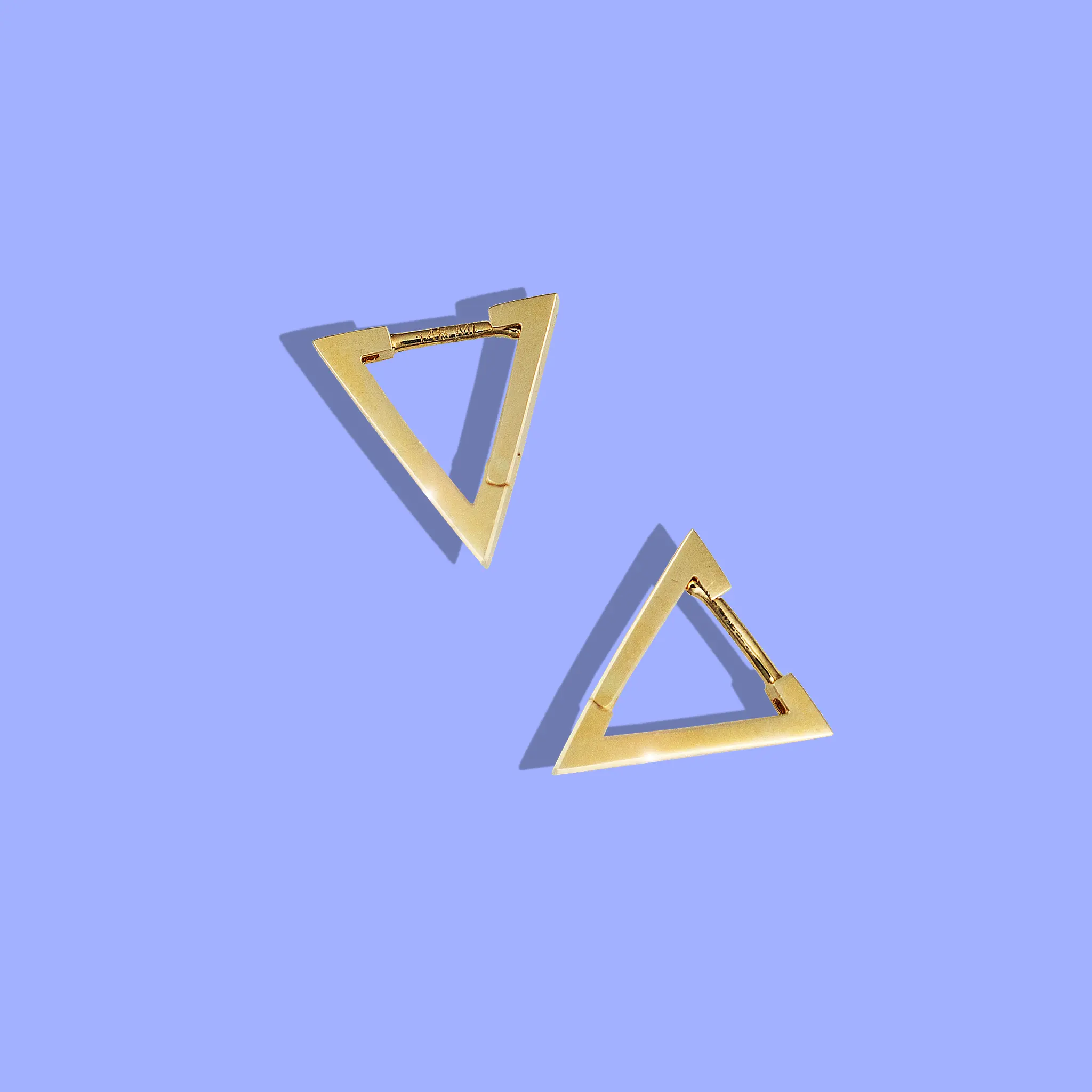 Triangle Gold Huggie Earrings
