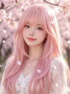 Pink Wig for Women 26inch Hair Wig with Bangs High Temperature Fibers Lolita Cute Layered Wig Straight Synthetic Wigs Headband