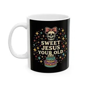 In This House We Swear Jesus Loves You Mug — Colorful Faith Coffee Cup (11oz & 15oz)