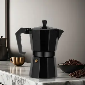 Octagonal Aluminum Coffee Pot, Eco-Friendly Design, Perfect for Elegant Brewing, Convenient Outdoor Use, Durable & Stylish