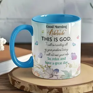 God’s Morning Message Mug for Adelaide, Relax and Trust, Inspirational Christian Mug, 11oz Coffee Cup, Washable, Microwave Safe, Reusable, Faith-Based Motivational Mug