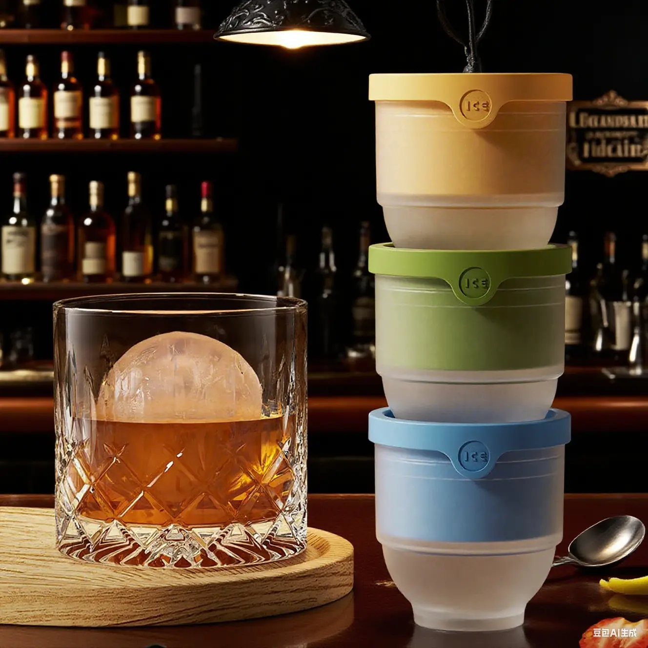 SummerWins【VORHORE】Premium Silicone Ice Ball Mold Ice Ball Making Mold Crystal Clear Ice Balls for Whiskey, Cocktails and Bourbon, Easy to Disassemble Ice Ball Mold, Easy Release and No Leaking Design, Christmas Holiday Party Gifts