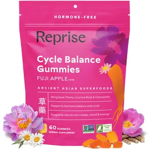 Cycle Balance Gummies - Supports hormone balance for a healthy cycle - Reduces cramp - Boosts mood & energy - Peony Root, Licorice Root, Chamomile, Dong Quai - Dietary Supplement - 60 Gummies