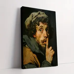 1 Piece Vintage Caravaggio Baroque Style Canvas Art Print, Portrait of the Dog in the Manger, Elegant Wall Hanging Decoration, Suitable for Bedroom, Living Room, Bathroom - Animal Theme, English Text, 11.8x 15.7inch