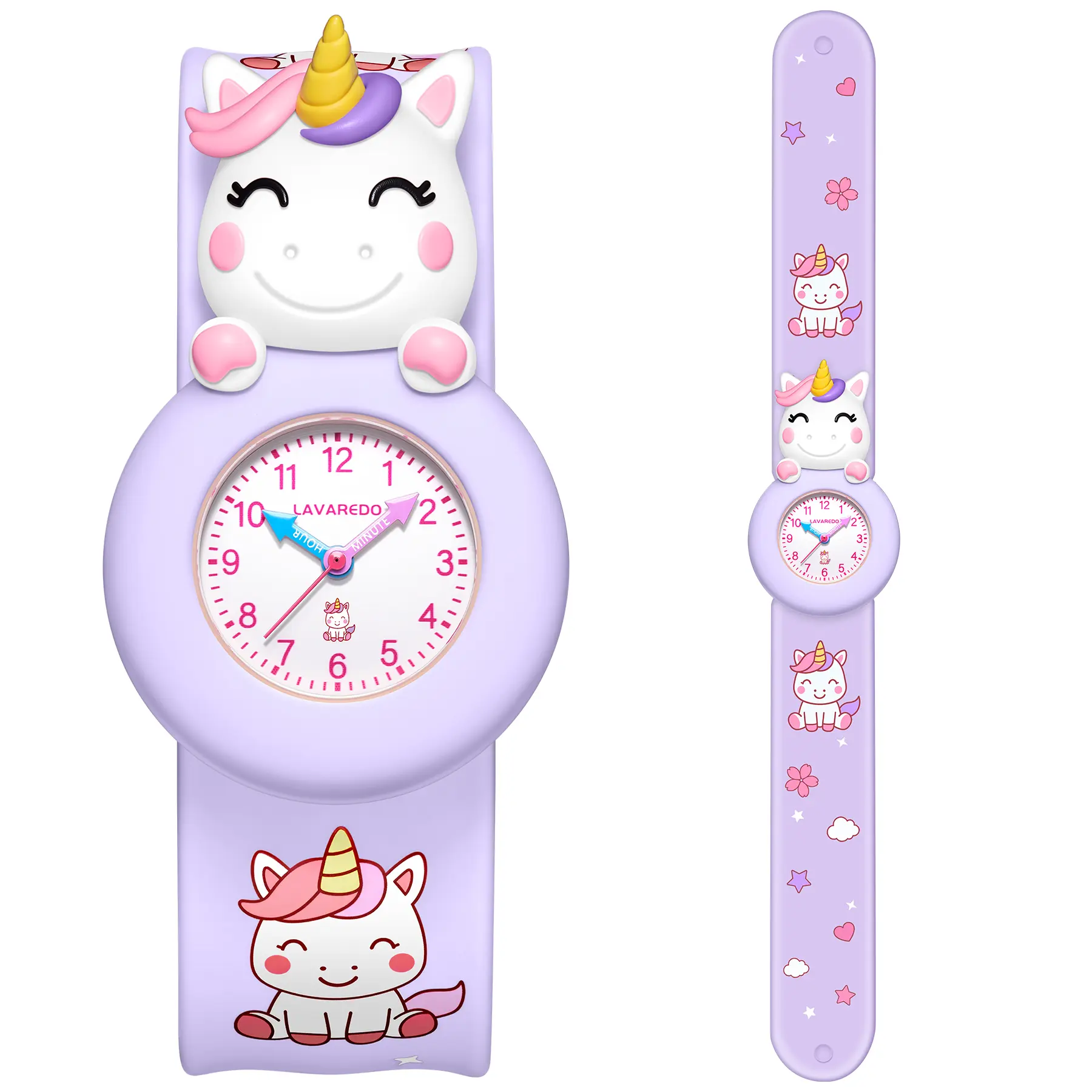 Slap Kids Watches Girls Unicorn Quick Clouser Release Girls Watch Toddler Silicone Wrist Watches Analogue Learning Time Teacher