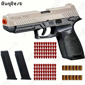 RunRest Soft Bullet Gun Toy Pistol With 100 Bullets, 12 Shells, And 2 Mazines New Toy Gun Pistol Hollow Hanging Machine, Toy Foam Blaster, Outdoor Sports Shooting Game,Halloween And Christmas Holiday Gifts