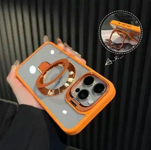 FLXLITE 2025 Clear Magnetic Stand for iPhone case with Camera Stand Magsafe wireless charging for iPhone 16/15/14/13/12Pro Max 16/15/14 Plus Protector Cellphone Casing for iphone case Screen Protection Accessories Shockproof