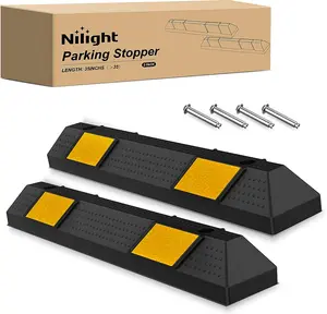 Nilight 36 Inch Parking Curb - 2 Pack Heavy Duty Rubber Garage Driveway Wheel Parking Stopper Blocks for Cars, SUVs, and Trucks