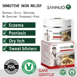 SanNuo Antibacterial Anti-Itch Cream - Multi-Purpose Relief for Scalp Itching, Eczema, Jock Itch, Facial Acne & Fungal Infections | Herbal Extract, No Irritation, No Artificial Fragrances, Gentle for All Skin Types