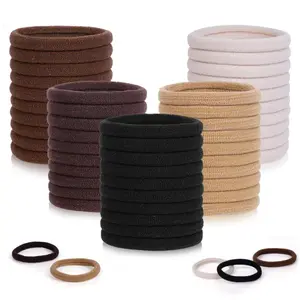 100 Pcs Thick Seamless Elastic Hair Ties, No-Damage Soft Ponytail Holders, Neutral Hair Accessories for Women and Girls