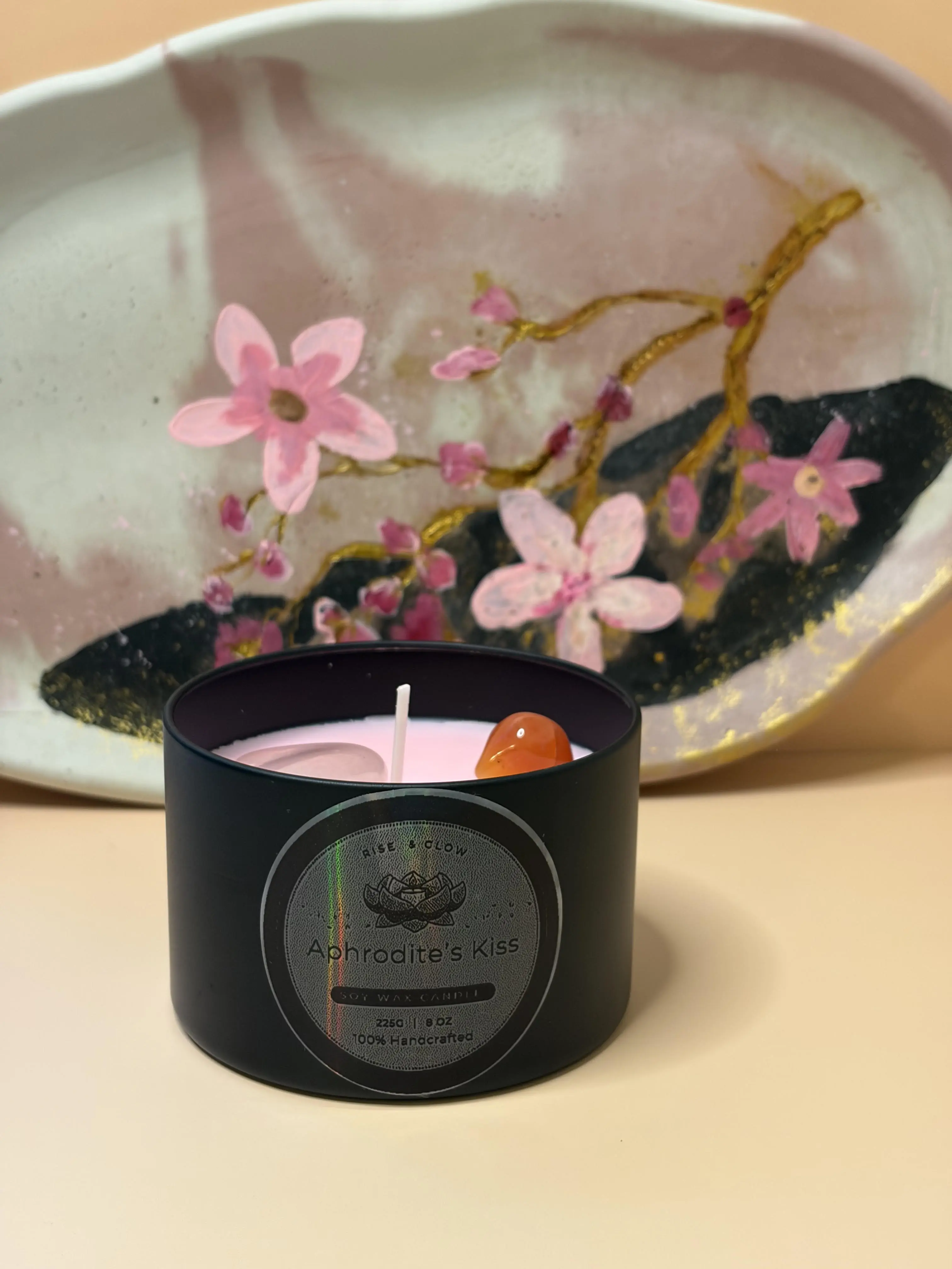 Aphrodite’s Kiss, Soy Candle | 8oz | Pistachio Vanilla, Sweet Dessert Scent