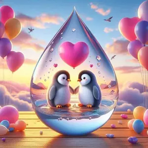 Cartoon Penguin Pattern DIY Diamond Arts Colorful Painting Kit without Frame, DIY 5D Diamond Arts Colorful Painting Kit, Wall Art Decor for Home, Diamond Painting Kits