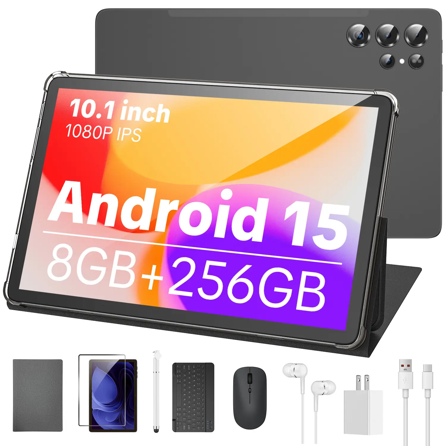 W&O 2026 Android 15, 11-inch Tablet, 12GB RAM + 256GB Expandable