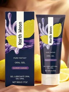 North Moon Water-Based Gentle Lube, Blueberry Lemonade Flavored Oral Gel 90g, Smooth & Long-Lasting Intimate Comfort Cream for Intimate Moments