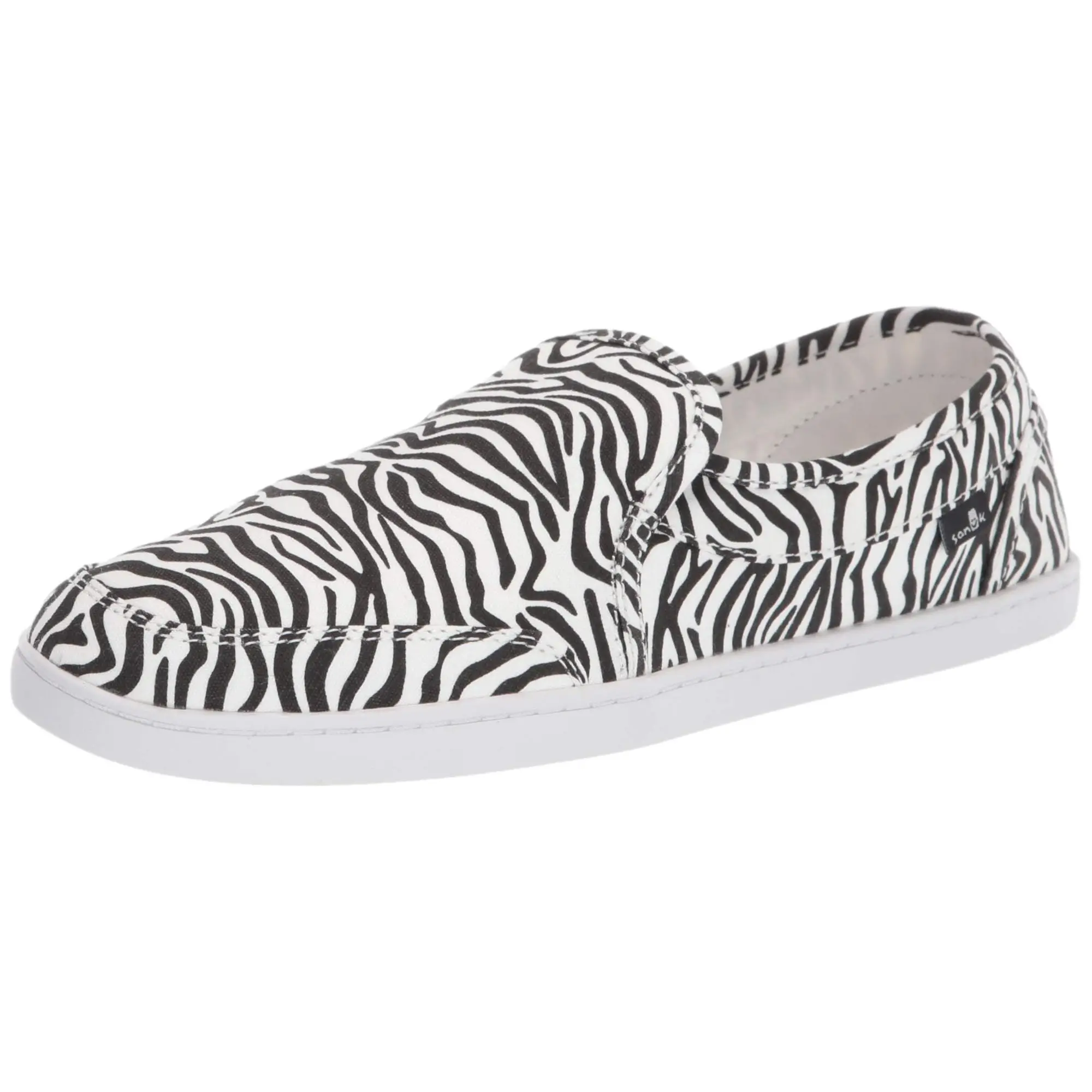 Sanuk Pair O Dice Prints Flat Loafers Zebra  1110639-ZEB Women's