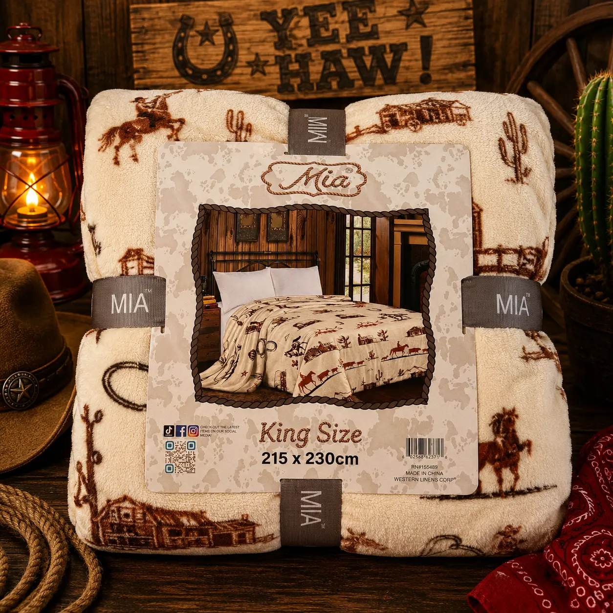 Mia Old West Fleece blanket/comforter King Size