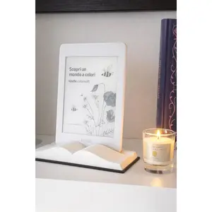 E-Reader Stand & Tray, Book Design, Kindle Holder, Book Lover Accessory