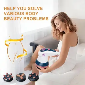 Electric 3 Speed Handheld Massage Device Adjustable Vibration with 3 Replacement Heads Home Use Portable Gadget