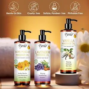 Full Body Massage Oil Vanilla Lavender Goldenseal Peppermint Moisturizing 120ML, Ideal Skin Care Relaxation Choice