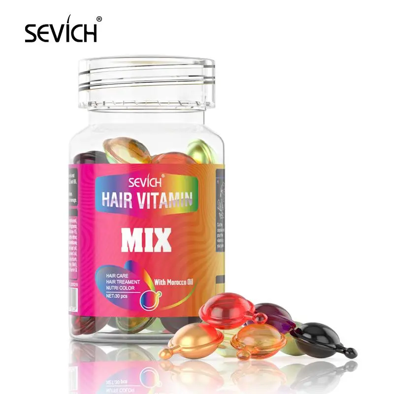SEVICH Portable Unisex Colorful Hair Capsules Travel-Friendly Anti-Frizz Hair Oil Damaged Hair Repair Serum Leave-In Conditioner No Harsh Chemicals - Haircare Daily Edges