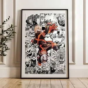 My Hero Academia Bakugo Manga Poster Anime Print, Anime Satin Poster
