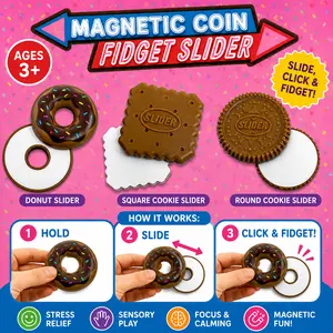 4PK Fidget Magnetic Coin Slide Toy