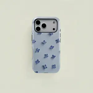 Blue Hydrangea Flower Print Phone Case, Durable Two-In-One Protection,phone Case Suitable for Iphone 11/12/13/14/15/16/17 Pro Promax Plus Air and Samsung S22/S23/S24/S25 Plus Ultra Fe