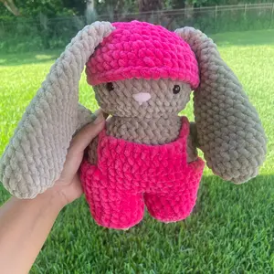 Crochet Bunny in Overalls