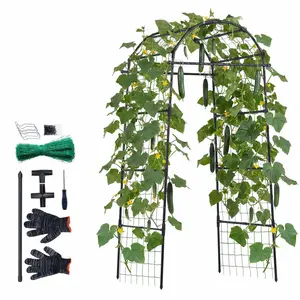 VEVOR Cucumber Trellis, U-Shape Garden Trellises for Raised Bed, Metal Arch Plant Support for Vine, Climbing Plants Outdoor, Peas, Beans, Zucchini, Tomato, Squash, Flower (32.01 x 31.5 x 80.71 in)