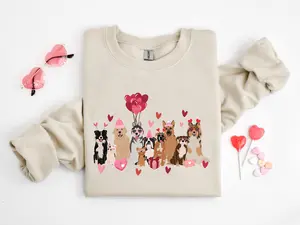 Dog Valentine Day Heart Shirt, Valentine's Day Dog Shirt, Pet Lover Gift Shirt, Heart Paw Print Shirt, Cute Dog Lover Valentine's Shirt, Everyday Comfortable Top