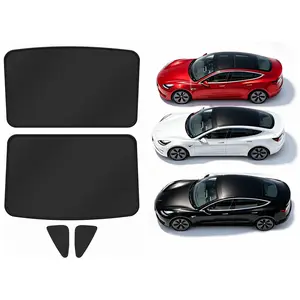 Canvcle Tesla Model 3/Highland 2018-2026 Sunroof Cover, Waterproof Sunshade, UV Block Heat Reduction, Ice-Crystal Cooling Coating & Anti-Sag Buckle
