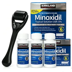 Kirkland Signature 5% MinoxidilExtraStrengthHairRegrowthTreatment Men's USPTopicalLiquidwithDropper,PeppermintCastorRosemaryBiotinHaircareFormula
