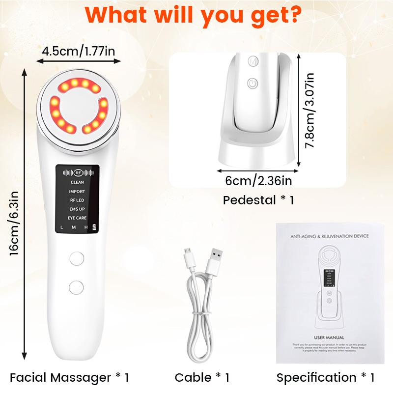 M80B Multifunctional Skincare Device, EMS, Vibration, 3 Color LED Lights (Red, Green, Blue), Heated Massage, 3 Intensity Levels, 5 Modes for Deep Cleansing, Skin Nourishment, Firming, and Eye Care M80B Multifunctional Skincare Device, EMS, Vibration, 3 Color LED Lights (Red, Green, Blue), Heated Massage, 3 Intensity Levels, 5 Modes for Deep Cleansing, Skin Nourishment, Firming, and Eye Care