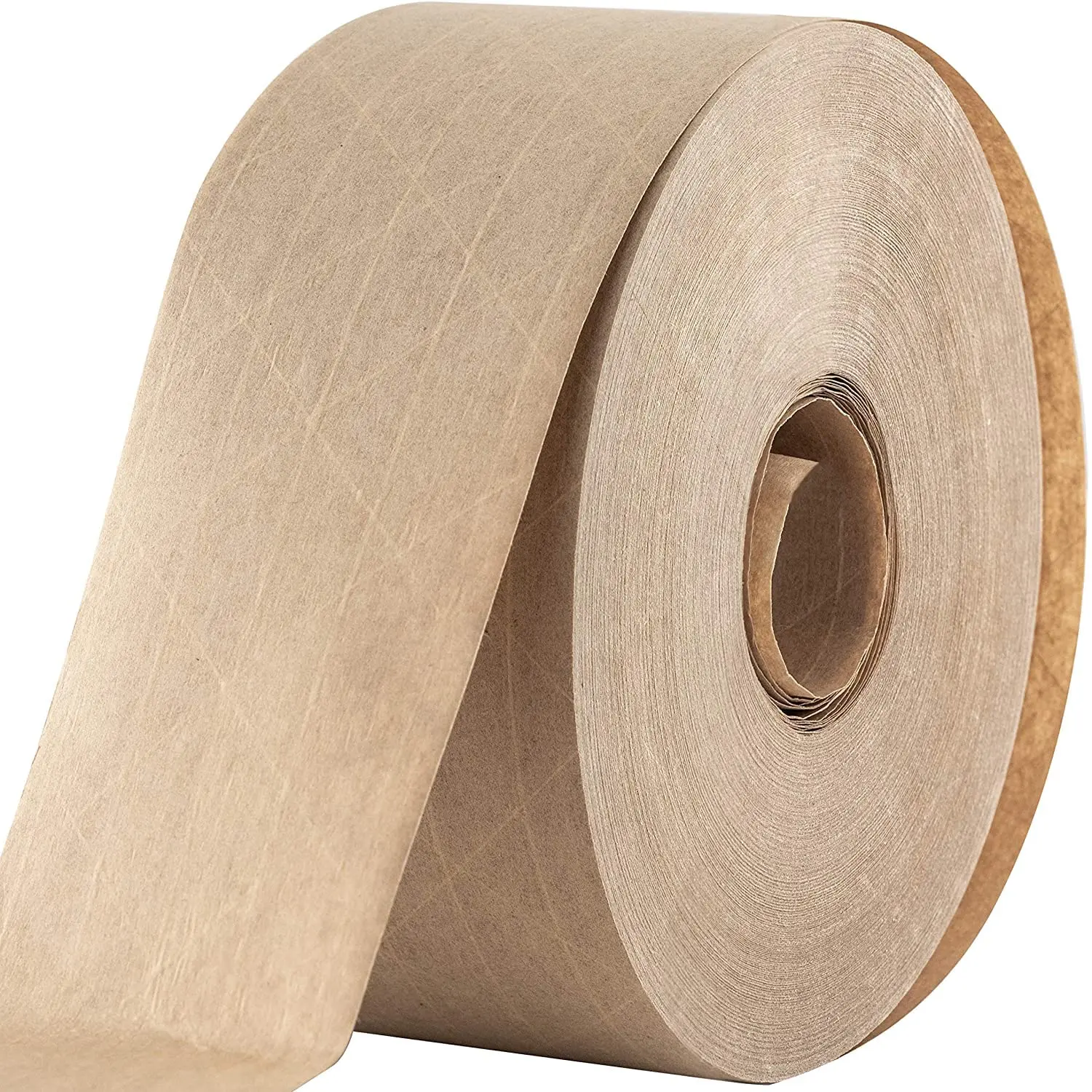 Reinforced Water Activated Gummed Kraft Paper Tape, 2.75'' x 450 Feet for Heavy Duty Secure Packing Shipping, Tamper Evident Gummed Tape, Brown