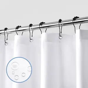 Waterproof Fabric Shower Curtain Liner, Soft Cloth Shower Liner with 3 Magnets, Machine Washable & Hotel Quality Bathroom Curtain, 70" W x 72" L, White