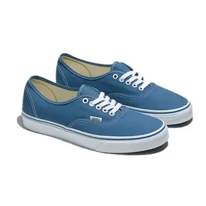 VANS Men's Authentic Navy Casual Classic Trainers - Low-Top Lace-Up Canvas Athletic Sports Shoes, Closed Design, Metal Eyelets, Laces, Rubber Waffle Outsoles, All-Seasons Footwear VN000EE3NVY1, Sneaker, Closed Toe