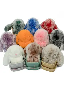 Handmade Plush Keychain with Designer Iron Box, Cute Hanging Decoration, Suitable for All Ages, Easter Basket Filler, Travel Accessory