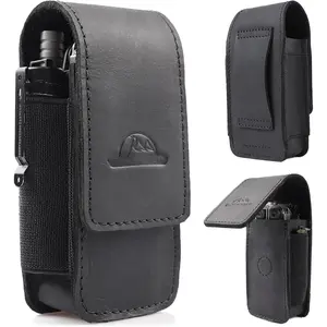 Leather Multitool Sheath for Belt - Multitool Holster for Belt - Leather Multitool Pouch Fits Folding Tool -  Closure EDC Belt Organizer - EDC Belt Pouch - Multitool Holder, Black
