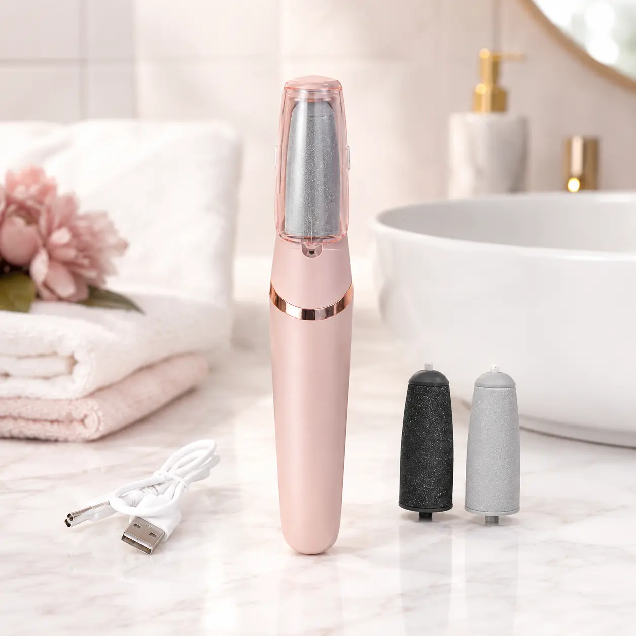 Rechargeable Electric Foot File Charger, Electric Foot Callus Remover, Portable Electric Foot Grinder Pedicure Wand, Electric Digital Sharpening Stepping Stone for Removing Hard Dry Dead Skin