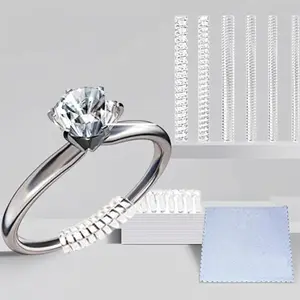 Ring Sizers for Loose Rings – Ring Size Adjuster Spacers, Invisible Ring Guard Tightener (6 Sizes), Fit Almost Any Ring, Reduces Ring Size by 0.5-1.5, Silicone Comfort Fit – Clear/Transparent