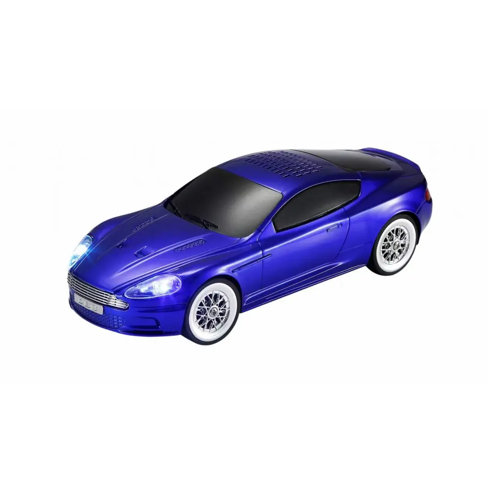 Kik_Modern Design Music Express Car Compact and Stylish Wireless Sound Bluetooth Speaker with LED Lights WS-593 for Universal Cell Phone And Bluetooth Device (Blue) Audio Portable Stereo Radio Rechargeable Smartphone Streaming