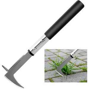 Crack Weeder, Stainless Steel Manual Crevice Weeding Tool,13" Weed Grabber Remover, L-Shaped Manual Weeder Puller, Durable Crevice Weeding Tool for Sidewalk Garden Patio Lawn