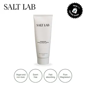 Salt Lab Magnesium Cream | Topical Magnesium for Relaxation & Comfort | Shea Butter, Peppermint & Rosemary | Fast-Absorbing, Non-Sticky