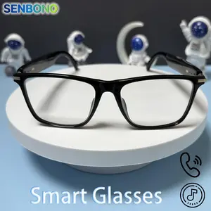 SENBONO Senbono Smart Glasses, Wireless Headphone Transparent Lens Glasses for Listening To Music & Calling, Smart Sports Sunglasses with Mic for Daily Use, Wearable