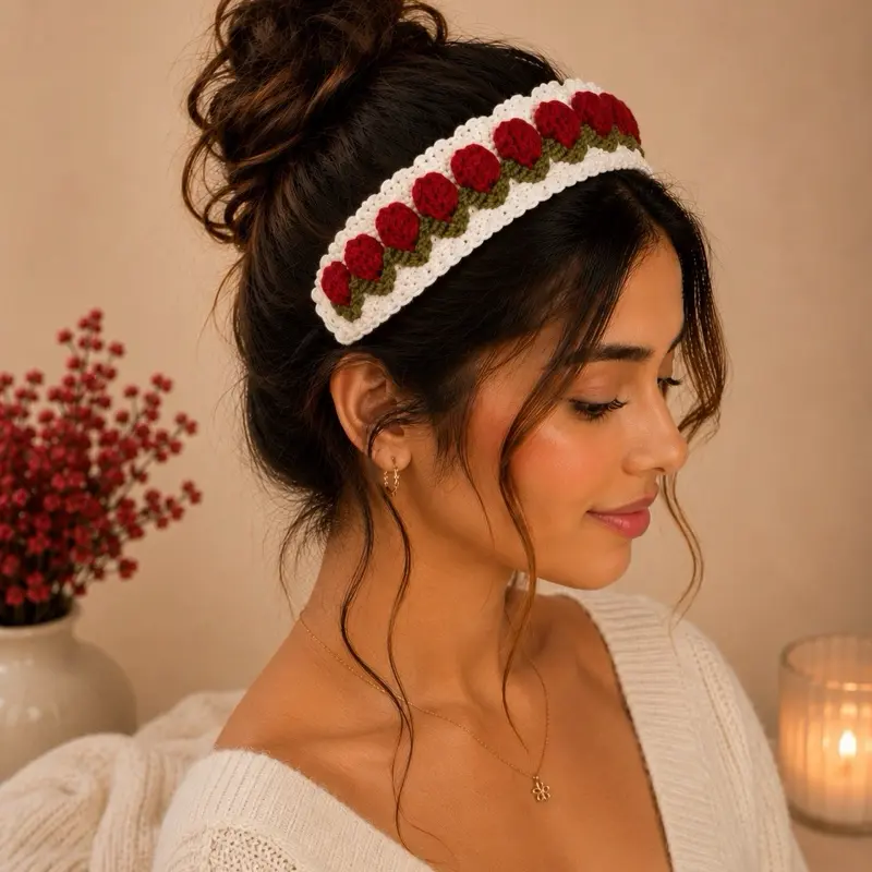 NirGlow Handmade Tulip Crochet Headband