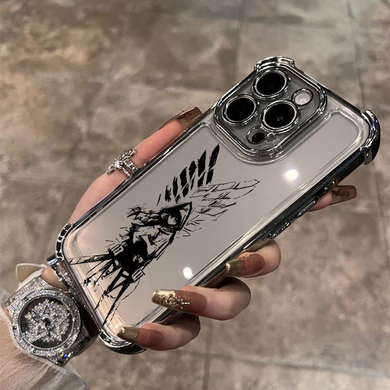 Hot-blooded anime Attack on Titan Plating Phone Case For iPhone 17 17Air  16 15 14 13 12 11 Pro Max X XSMax Plus Anti-Fall