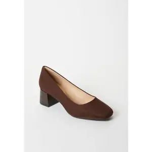 JUSTFAB Women's Square Toe Block Heel Pumps - Classy Fashion Footwear, 2-in High Heel Shoe for Elegant Office Use