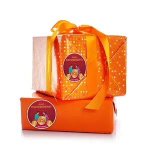 Personalized Rakhi Gift Stickers | Intricate Custom Name Labels for Sibling Celebrations | Enhance Gift Boxes | Vibrant Festival Spirit