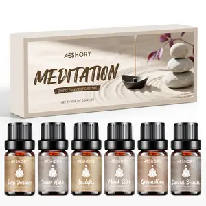 Meditation Diffuser Oils Gift Set - 6x10ML Luxury Fragrance Oil Blend, Floral Scent Essential Oils Set for Diffuser, Candle, Soap Making Scents